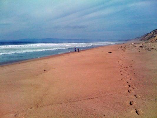 Long lonely stretches of beach