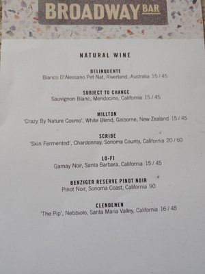 Wine menu