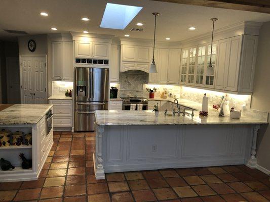 White Kitchen with granite countertops