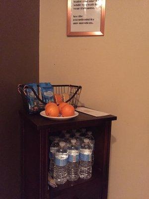 Snacks & Water for guests!