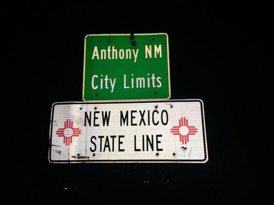 If you have past this sign, you've gone too far!  MY BAR Sports Bar is on the Texas/New Mexico state line!