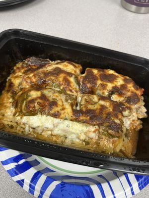 Ground Chicken Spaghetti Squash Lasagna, soooo good!