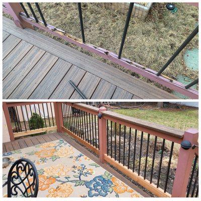 Before/After, deck railing repair