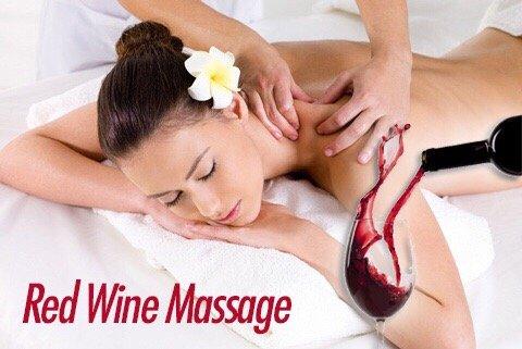 You can't go wrong with a glass of red wine & a massage!