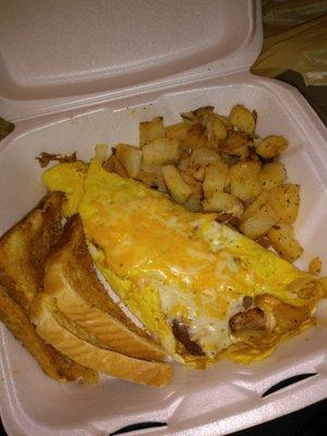 Hash and cheese omelette! $6.75