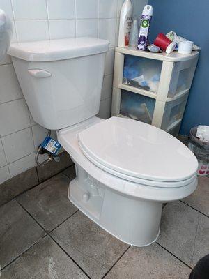 Replaced and installed toilet