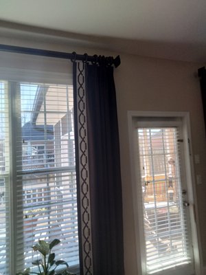 Custom Made 
   Pinch pleat drapes with 
  3inch decorative border.