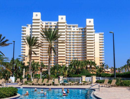 Water aerobics in the Minorca pool, and the Inlet Condominium.