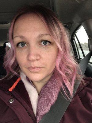 Loved my pink pandemic color and cut by Jessie!