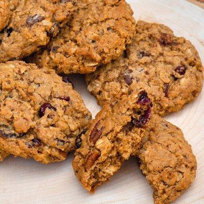 Market Cookies - an oatmeal cookie full of dried fruits, nuts, coconut and chocolate chips.