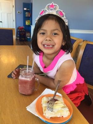 My princess and her smoothie and danish