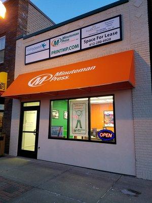 We are located on 2nd Ave SW down from the post office and across from The Leader.  You can't miss our bright orange awning.