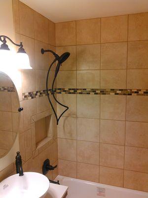 Custom tile shower surround