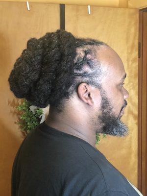 14 year locs in braided bun