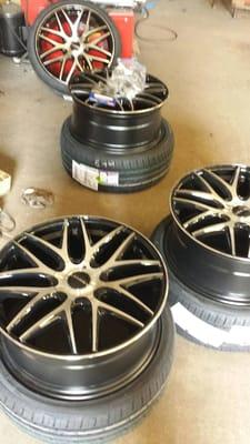 20in rims getting put on!