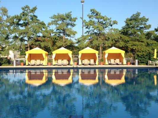 Pool cabanas, open seasonally and available for daily rental.