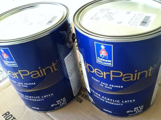 ended up needing 3 gallons of superpaint to cover 1000SF totaling about $103