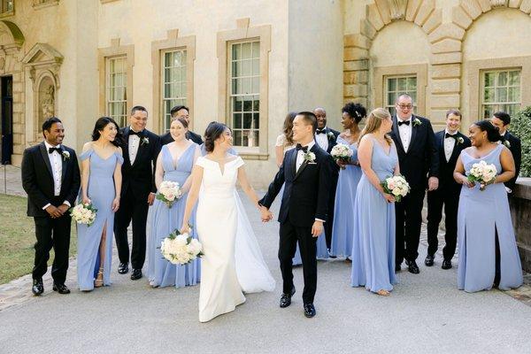 Bridal Party Photos by Leigh Wolfe Photography. Swan House, Atlanta History Center. Atlanta, Georgia.