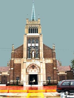 The front of the church