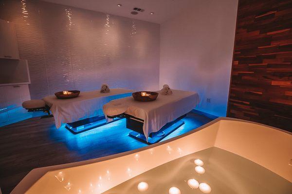 Couples suite for massages and soaking tub.