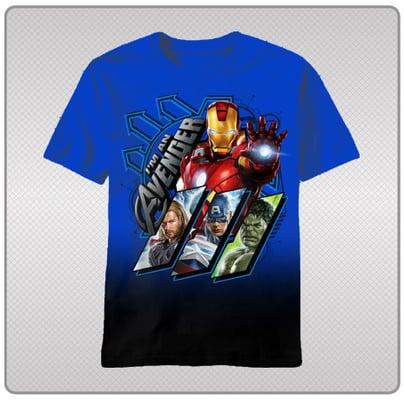 Avengers two colors t-shirt for Juvy's sizes 4-5/6-7