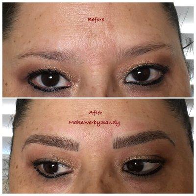 This client wanted a more fuller eyebrows with microblading. Results are immediately noticeable. She was so happy with her new eye brows.