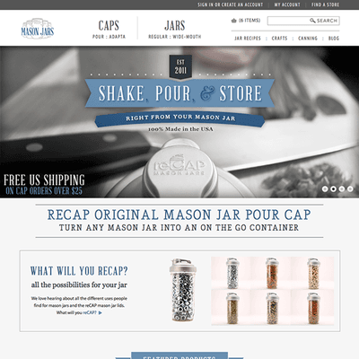 eCommerce Web Design & Branding   Visit Site: http://www.MasonJars.com