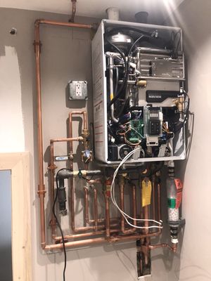 Combi-boiler/water heater.