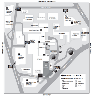 Queens campus showing each POB (I,II,III). Credit: Queens website.