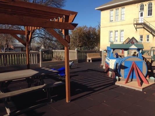 Pergola and tot lot