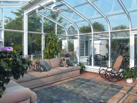 Double curved glass sunroom.