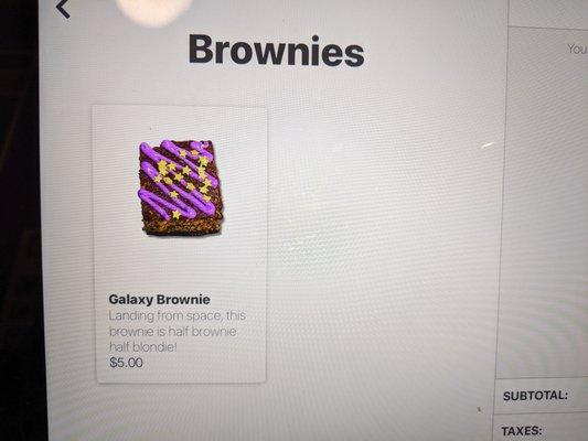 Menu. Brownies.