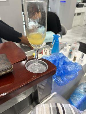 With the deluxe pedicure, you receive a complimentary drink.