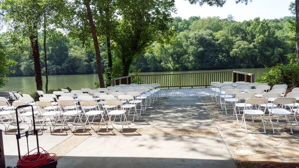 Setting up before the ceremony.