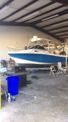 Boat trailer rewired and all new suspension. The salt takes a toll on the trailer but we can bring it back to life.