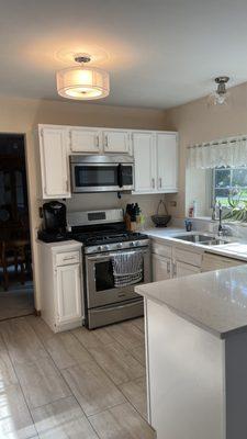 Repainted cabinets restoration