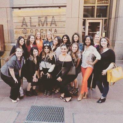 Our team of talent recruiters! These ladies work together from all corners of the country.