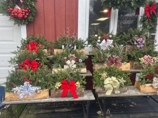 These boxes and wreaths and balls are gorgeous