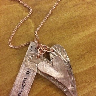 Personalized custom piece copper (heart within a heart).