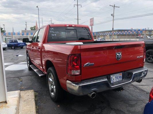 2014 Dodge Ram 
Only 40k miles 
Beautiful new red paint