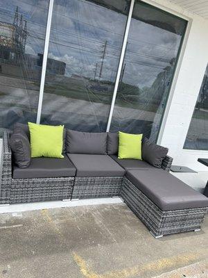 4 PC REVERSIBLE MODULAR WICKER SECTIONAL