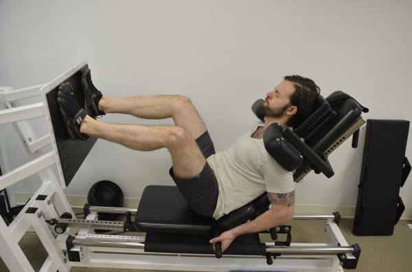 Getting a workout in on the leg-press