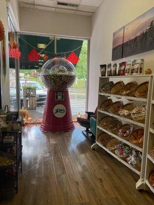 The largest gumball machine. Her name is Big Mama!