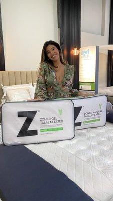 Kate Castillo with our amazing 100% natural latex pillows