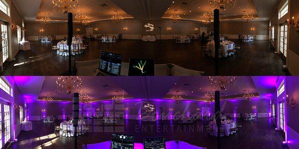 Before and after Ballroom UPLIGHTING