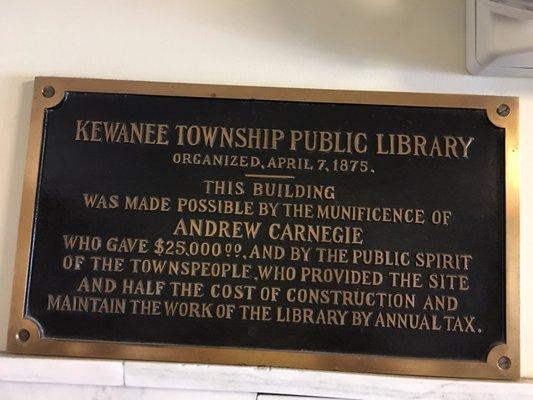 Dedication plaque