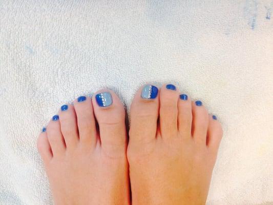 Gel pedicure done by Amy.