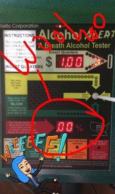 Breathalyzer for $1 Just for fun since after 3 beers I was stil at .00%