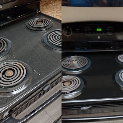 Cleaning of a stove.