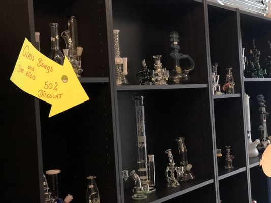 Glass bongs are 50% off now